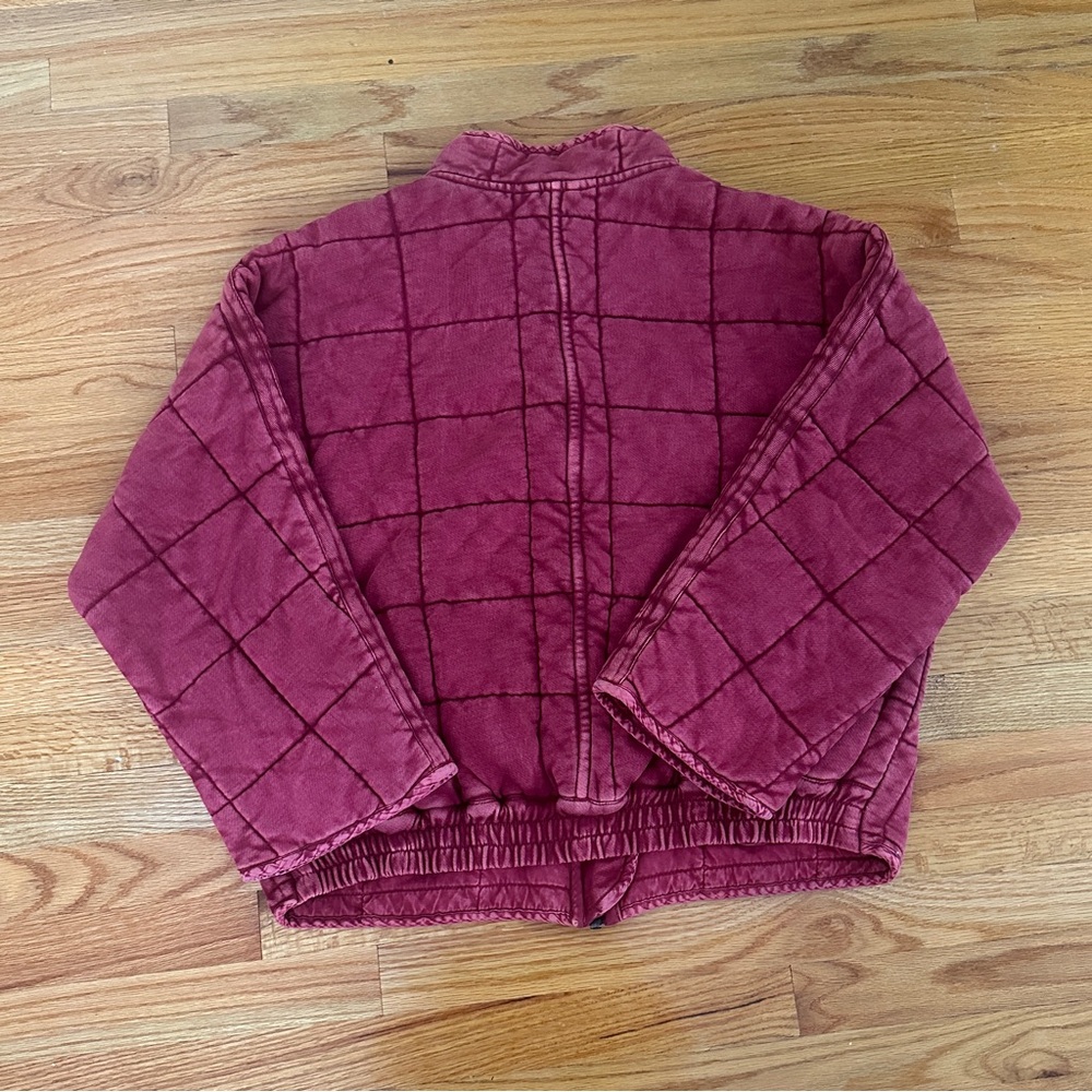 Free People Dolman Quilted Knit Jacket - Red (Rare Color!) - Picture 10 of 13